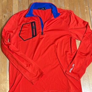 Ralph Lauren RLX Red and Blue 1/4 zip Pullover